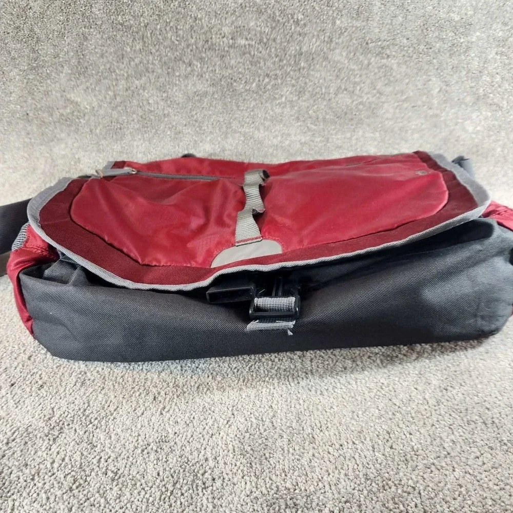 Embark Messenger Bag Burgundy Charcoal Grey Ripstop Laptop Travel Unisex Large